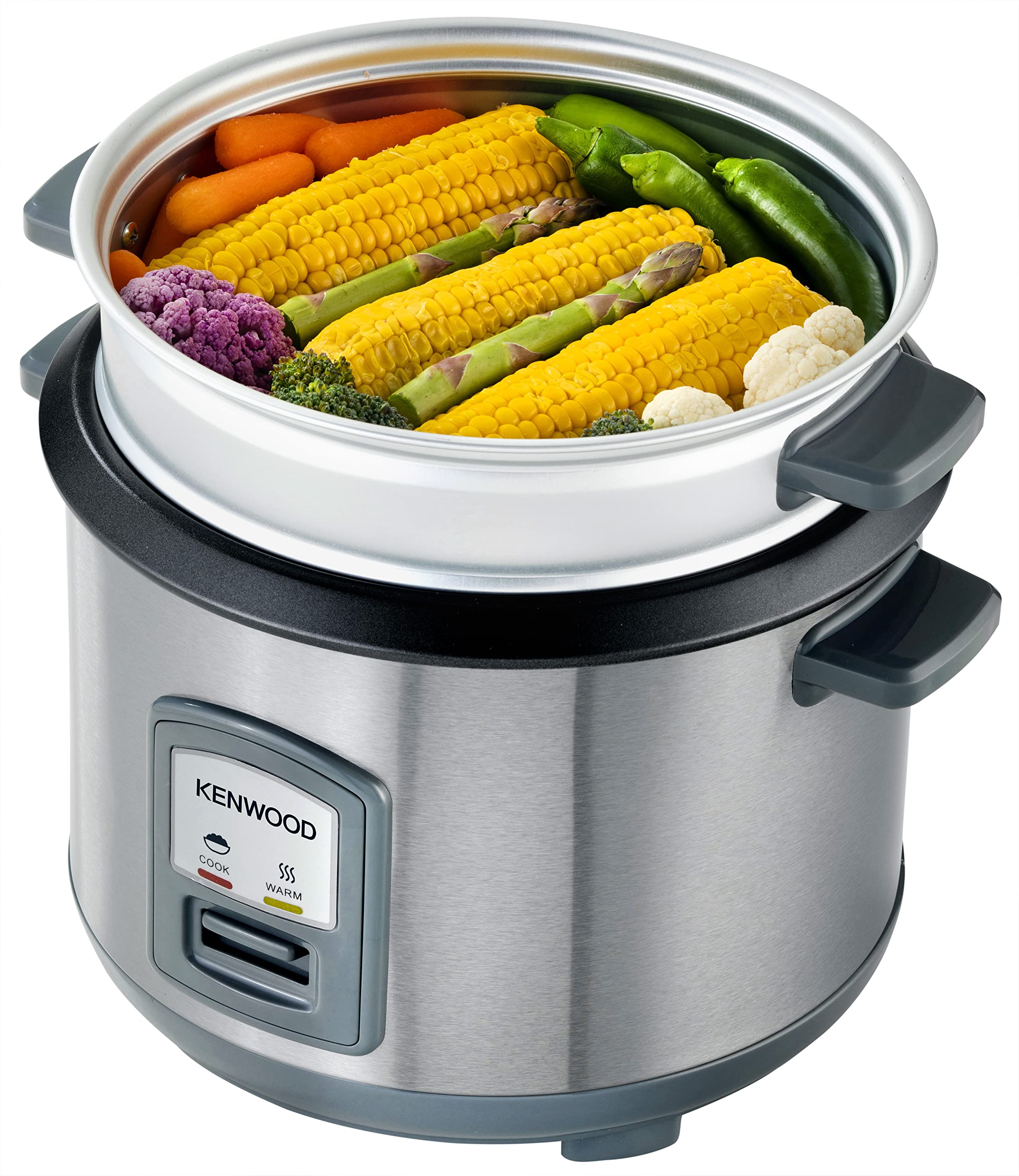 KENWOOD 2-in-1 Rice Cooker 1.8L 10-Cups Rice with Food Steamer Basket, Non-Stick Cooking Pot, Temepered Glass Lid, Warm/Cook Lights جهاز طهي الارز 2 في 1 سعة 1.8 لتر من كينوود، 10 اكواب مع سلة طهي بالبخار للطعام، وعاء طبخ غير لاصق KENWOOD 2-in-1 Rice Cooker 1.8L 10-Cups Rice with Food Steamer Basket, Non-Stick Cooking Pot, Temepered Glass Lid, Warm/Cook Lights جهاز طهي الارز 2 في 1 سعة 1.8 لتر من كينوود، 10 اكواب مع سلة طهي بالبخار للطعام، وعاء طبخ غير لاصق